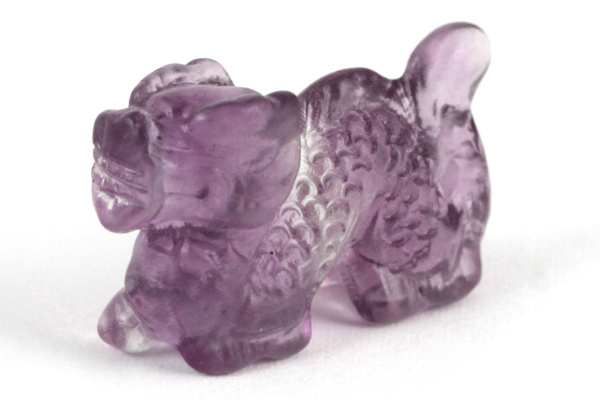 パープルフローライト龍彫